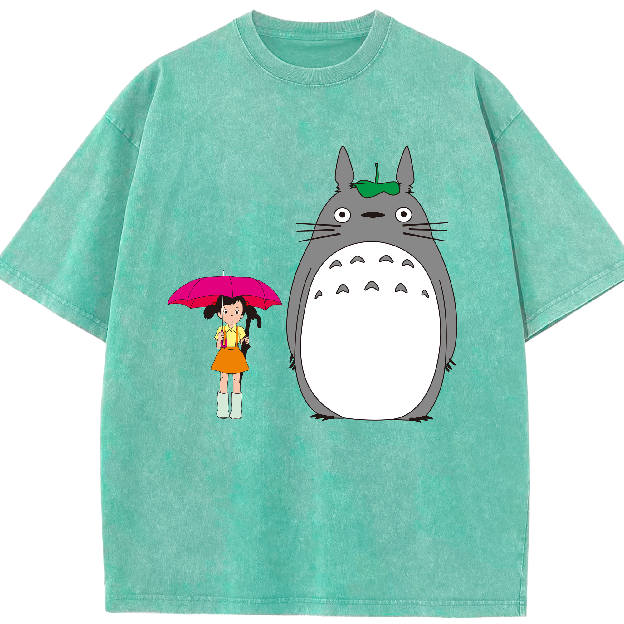 （画像用） となりのトトロ 草壁メイ 草壁サツキ My Neighbor Totoro Satsuki Kusakabe Mei Kusakabe 綿100% ヴィンテージ風 半袖Tシャツ（フロントプリント）